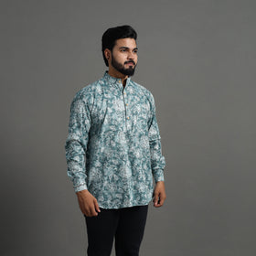Buy Kantha Stitch Cotton Short Jaipur Kurta for Men