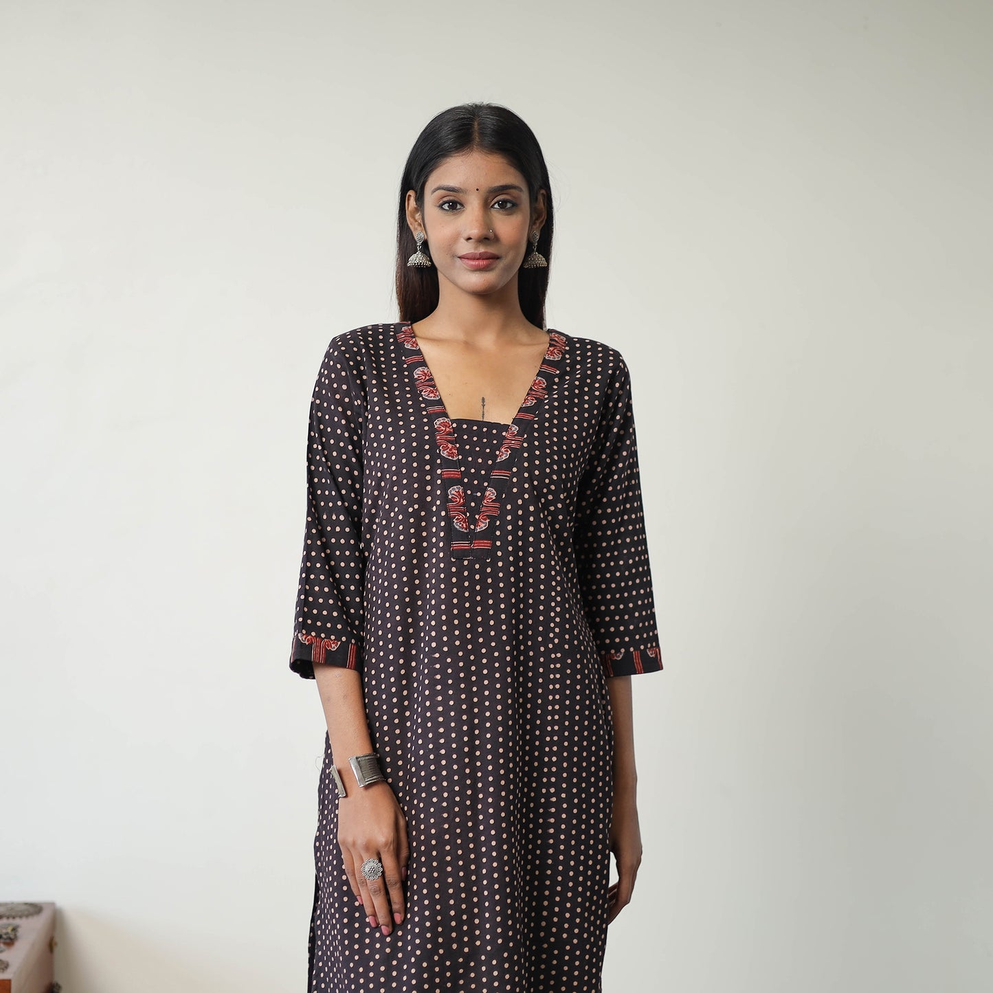 Block Printed Cotton Straight Ajrakh Kurta 31