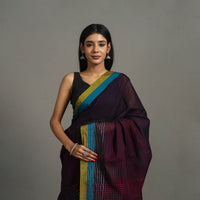 Black - Stepwell Turned Weft Cotton Handloom Saree 15