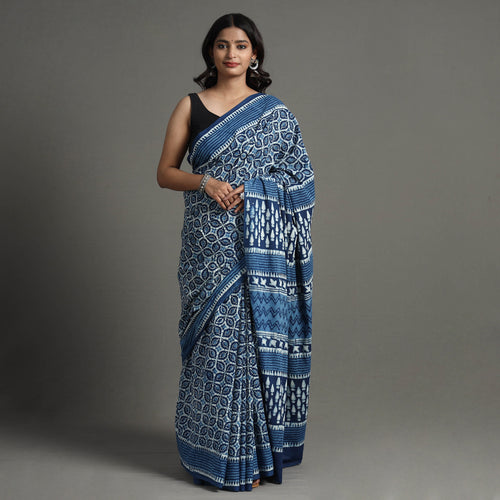 block printed saree