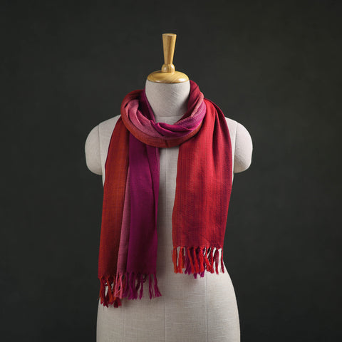 Multicolor - Double Shade Kumaun Handwoven Pure Merino Wool Stole 151