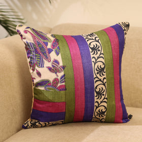 Buy Multicolor Printed Tussar Silk Cushion Cover