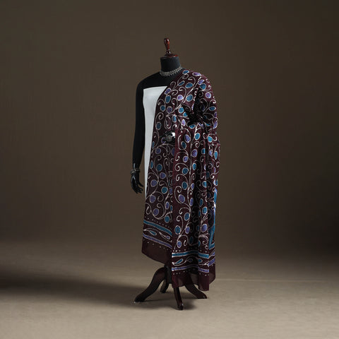 Brown - Hand Batik Print Cotton Dupatta 41
