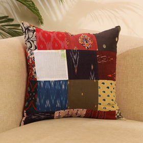 Buy Multicolor Handcrafted Cotton Patchwork Cushion Cover