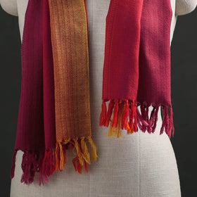 Multicolor - Double Shade Kumaun Handwoven Pure Merino Wool Stole 152