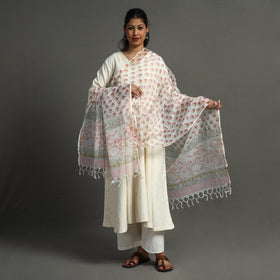  Block Printed Kota Doria Cotton Sanganeri Dupatta
