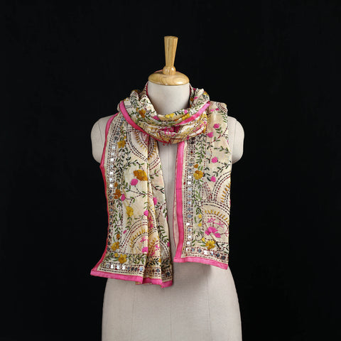 Ranihati Chanderi Silk Hand Embroidered Stole 02