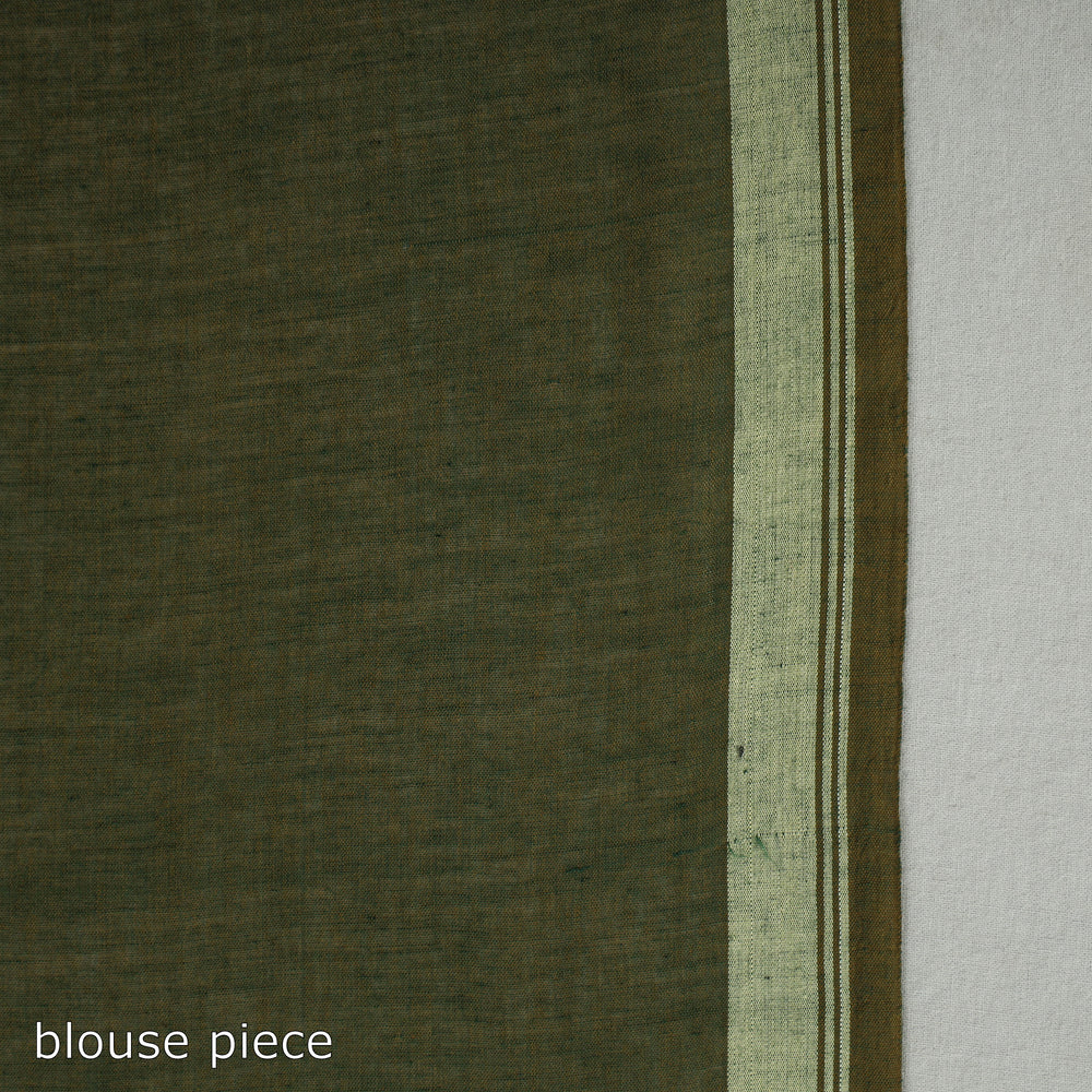 Green - Handloom Cotton Phulia Jamdani Saree with Tassels 20