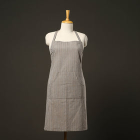 Grey - jhiri handloom cotton apron with pocket 11
