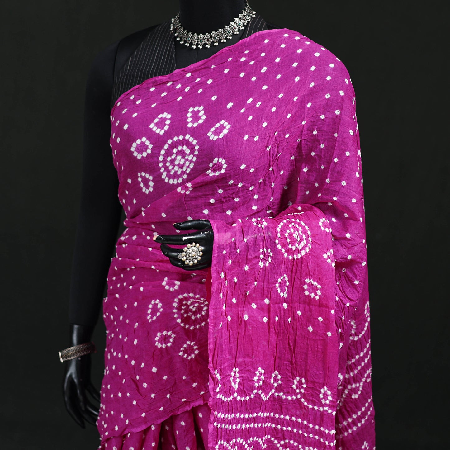 Kutch Bandhani Tie-Dye Cotton Saree 62