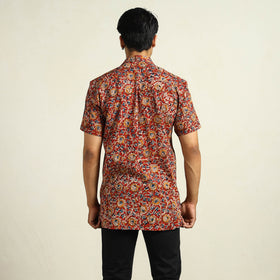 Buy Kalamkari Block Printed Cotton Men Half Sleeve Shirt 04 Online at iTokri.com