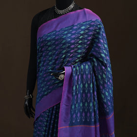 Pochampally Ikat Weave Mercerised Cotton Saree 10