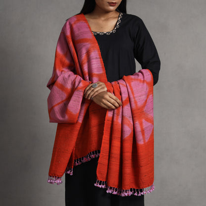 Multicolor - Kutch Handwoven Clamp Dyed Shibori Silk x Merino Woolen Shawl