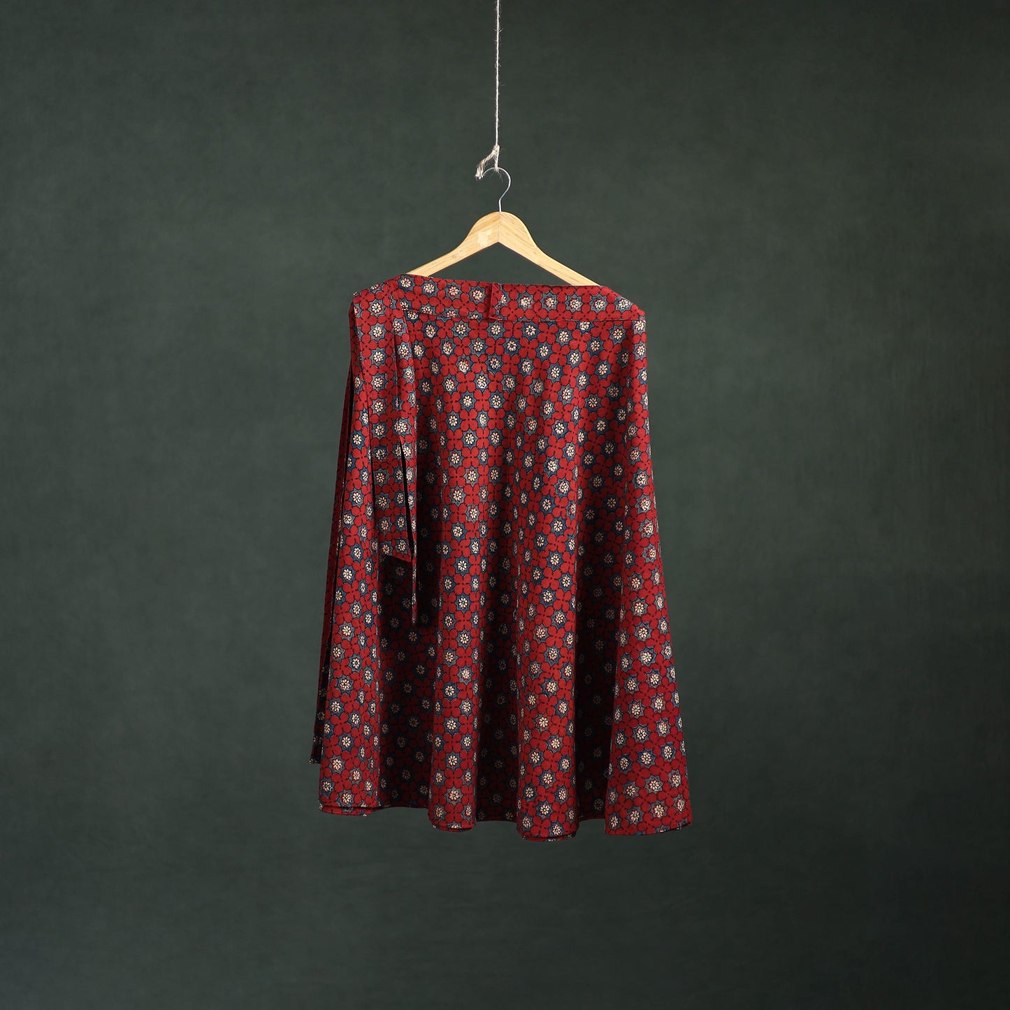 Ajrakh Hand Block Print Cotton Wrap Around Skirt 32