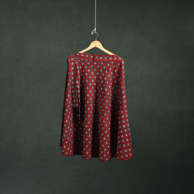 Ajrakh Hand Block Print Cotton Wrap Around Skirt 32