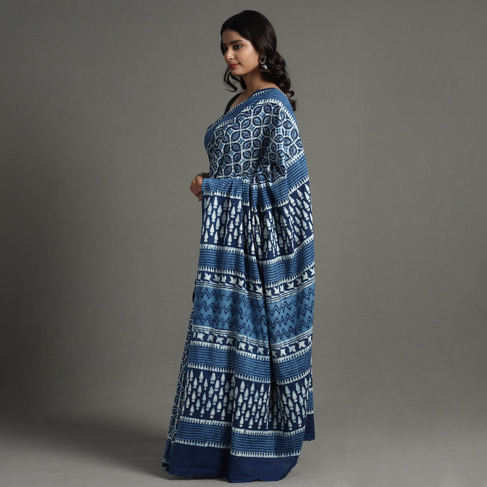 block printed saree