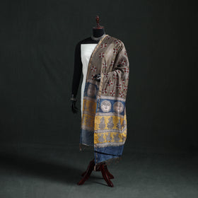 Multicolor - Mata Ni Pachedi Handpainted Natural Dyed Chanderi Silk Handloom Dupatta 24