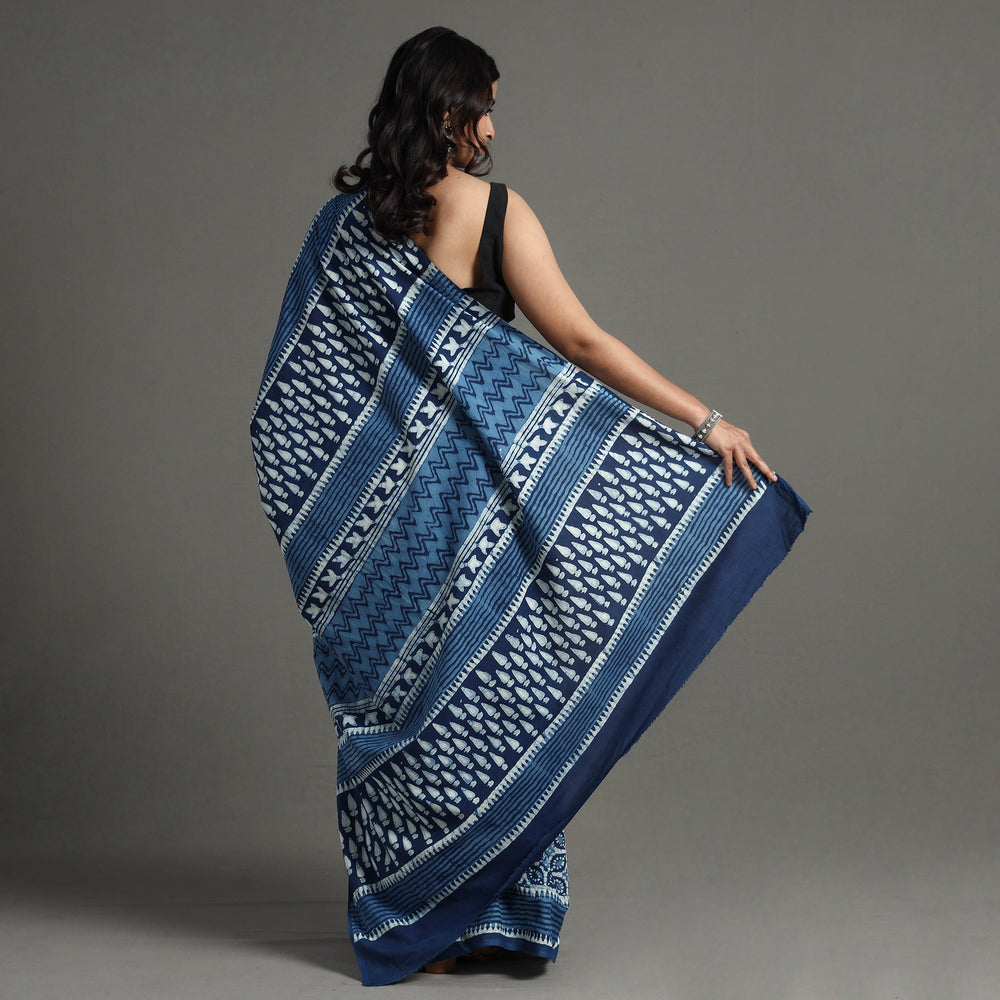 block printed saree