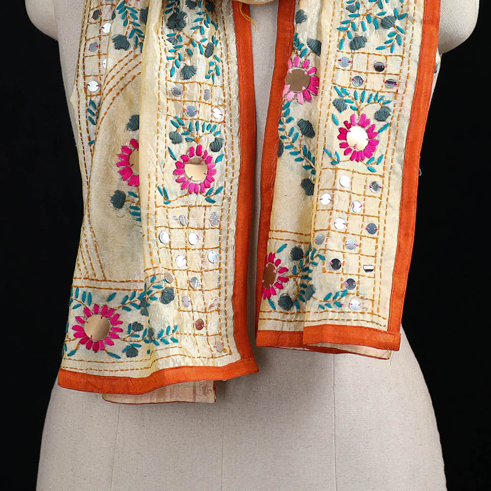Ranihati Chanderi Silk Hand Embroidered Stole 05