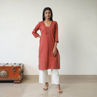 Block Printed Cotton Straight Ajrakh Kurta 34