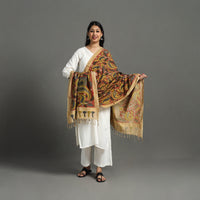 Mangalagiri Cotton Handpainted Pen Work Kalamkari Dupatta 12