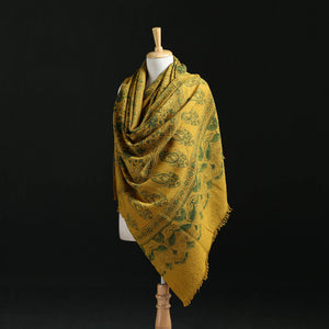 Ajrakh Hand Block Print Natural Dyed Handwoven Acrylic Wool Shawl 30