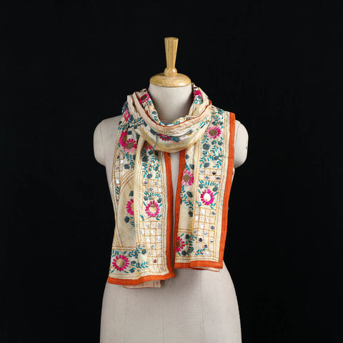Ranihati Chanderi Silk Hand Embroidered Stole 05