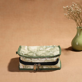 Green Handmade 4 Pockets Cotton Jewellery Bag