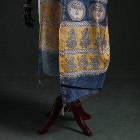 Multicolor - Mata Ni Pachedi Handpainted Natural Dyed Chanderi Silk Handloom Dupatta 24