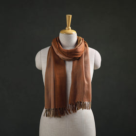 Brown - Double Shade Kumaun Handwoven Pure Merino Wool Stole 153
