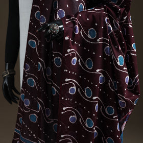 Brown - Hand Batik Print Cotton Dupatta 44