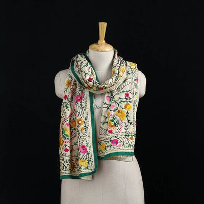 Ranihati Chanderi Silk Hand Embroidered Stole 06
