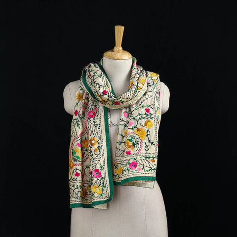 Ranihati Chanderi Silk Hand Embroidered Stole 06