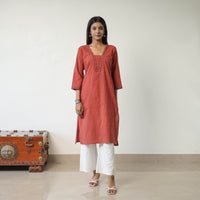 Block Printed Cotton Straight Ajrakh Kurta 34