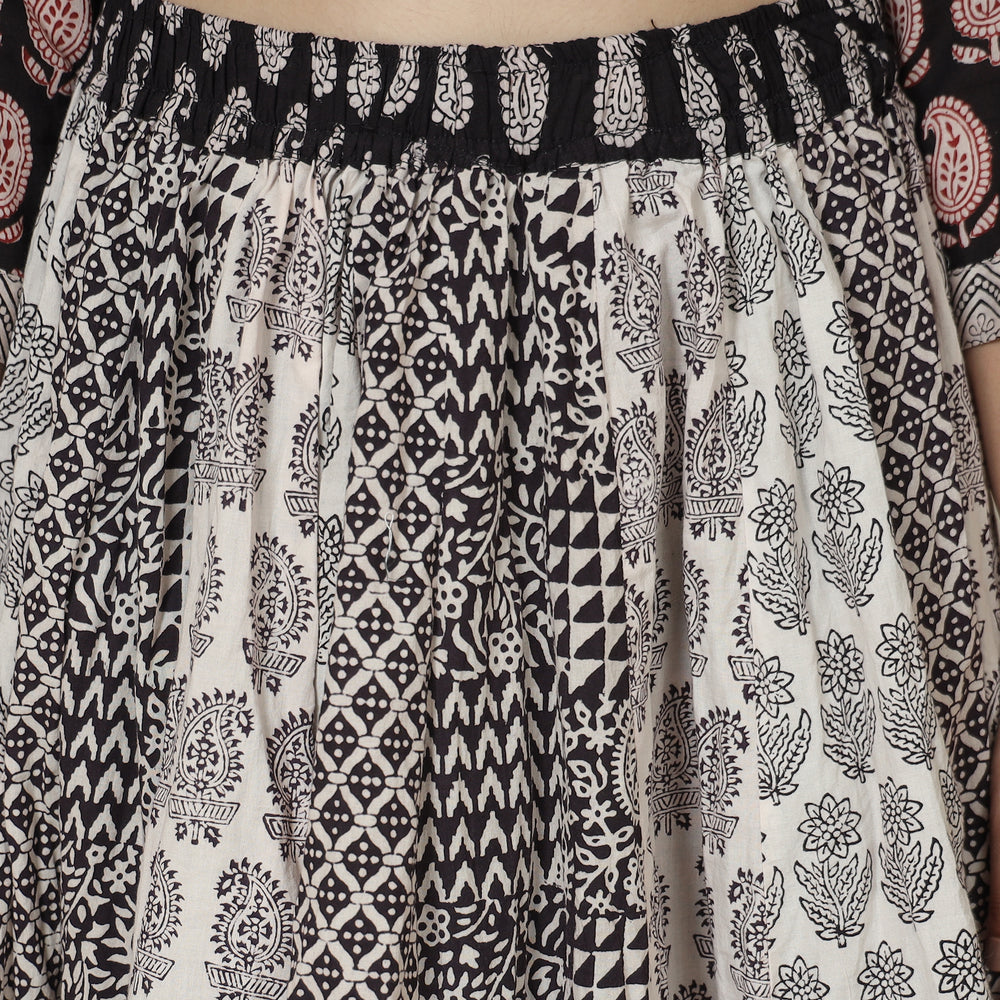 block printed skirt 