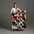 Multicolor - indigo cotton reversible patchwork dupatta 12
