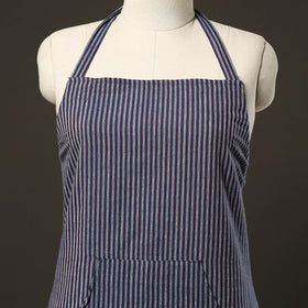 Blue Jhiri Handloom Cotton Apron with Pocket