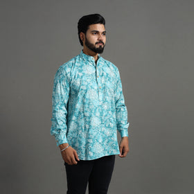 Buy Kantha Stitch Cotton Short Jaipur Kurta for Men
