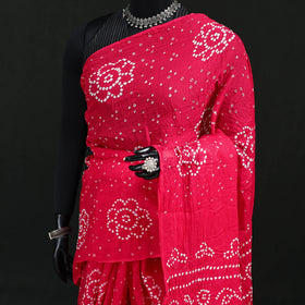 Kutch Bandhani Tie-Dye Cotton Saree 63