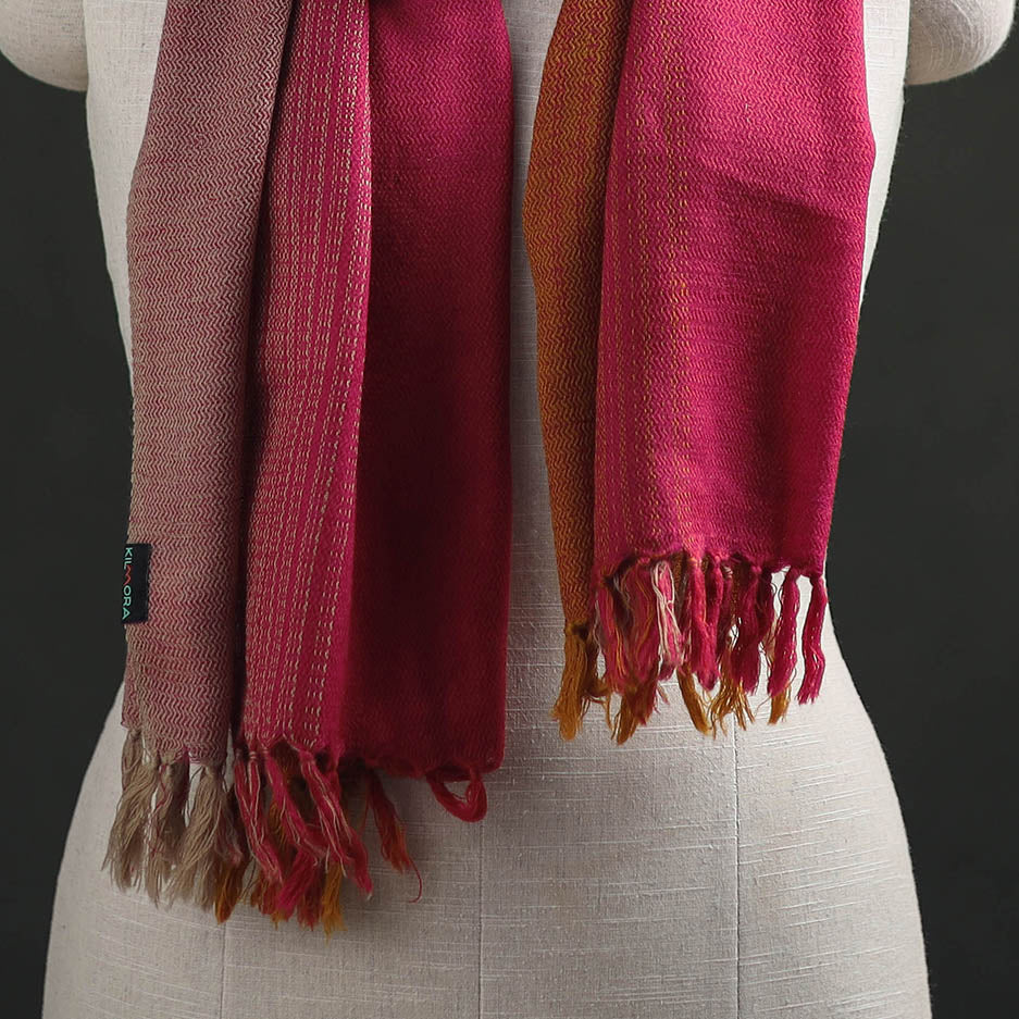Multicolor - Double Shade Kumaun Handwoven Pure Merino Wool Stole 155