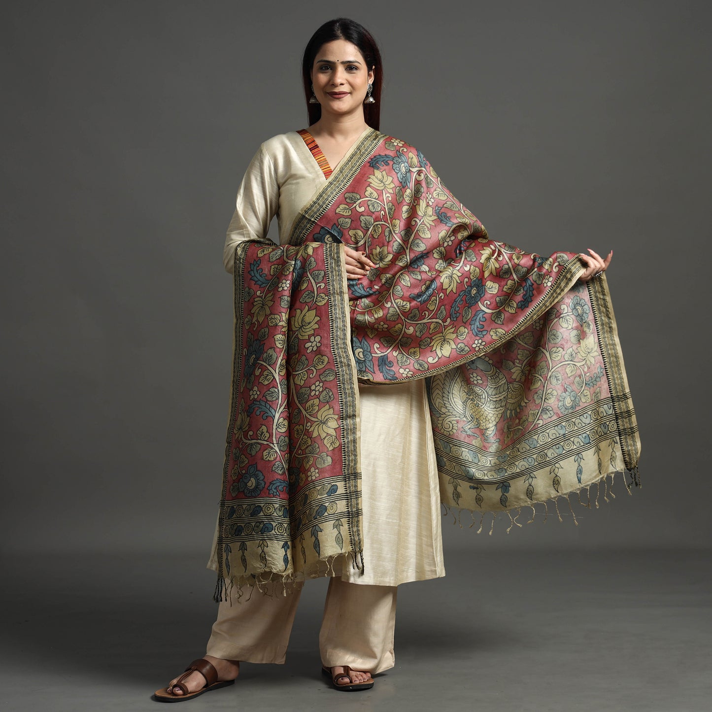 kalamkari silk dupatta