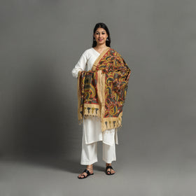 Red - mangalagiri cotton handpainted pen work kalamkari