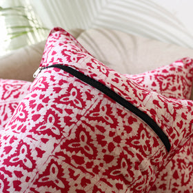 Pink Set of 2 Hand Batik Print Cotton Pillow Covers