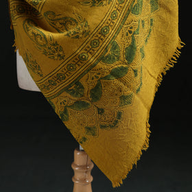 Ajrakh Hand Block Print Natural Dyed Handwoven Acrylic Wool Shawl 30