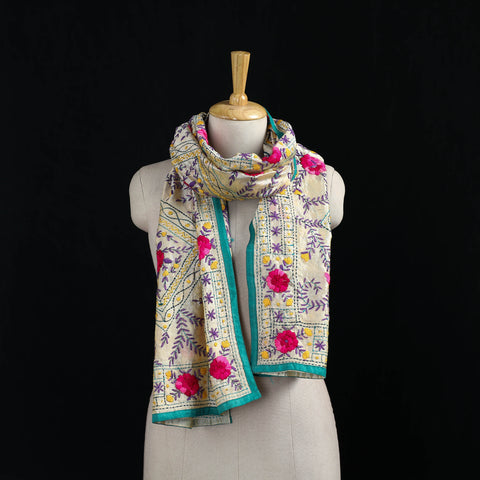 Ranihati Chanderi Silk Hand Embroidered Stole 08