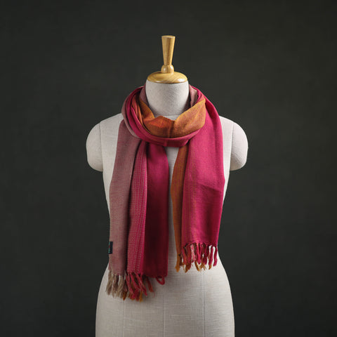 Multicolor - Double Shade Kumaun Handwoven Pure Merino Wool Stole 155