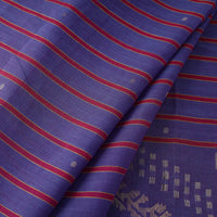 Blue - Pure Handloom Cotton Bengal Jamdani Fabric 20