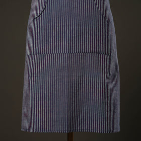Blue Jhiri Handloom Cotton Apron with Pocket