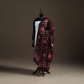 Maroon - hand batik print cotton dupatta 48 - handcrafted
