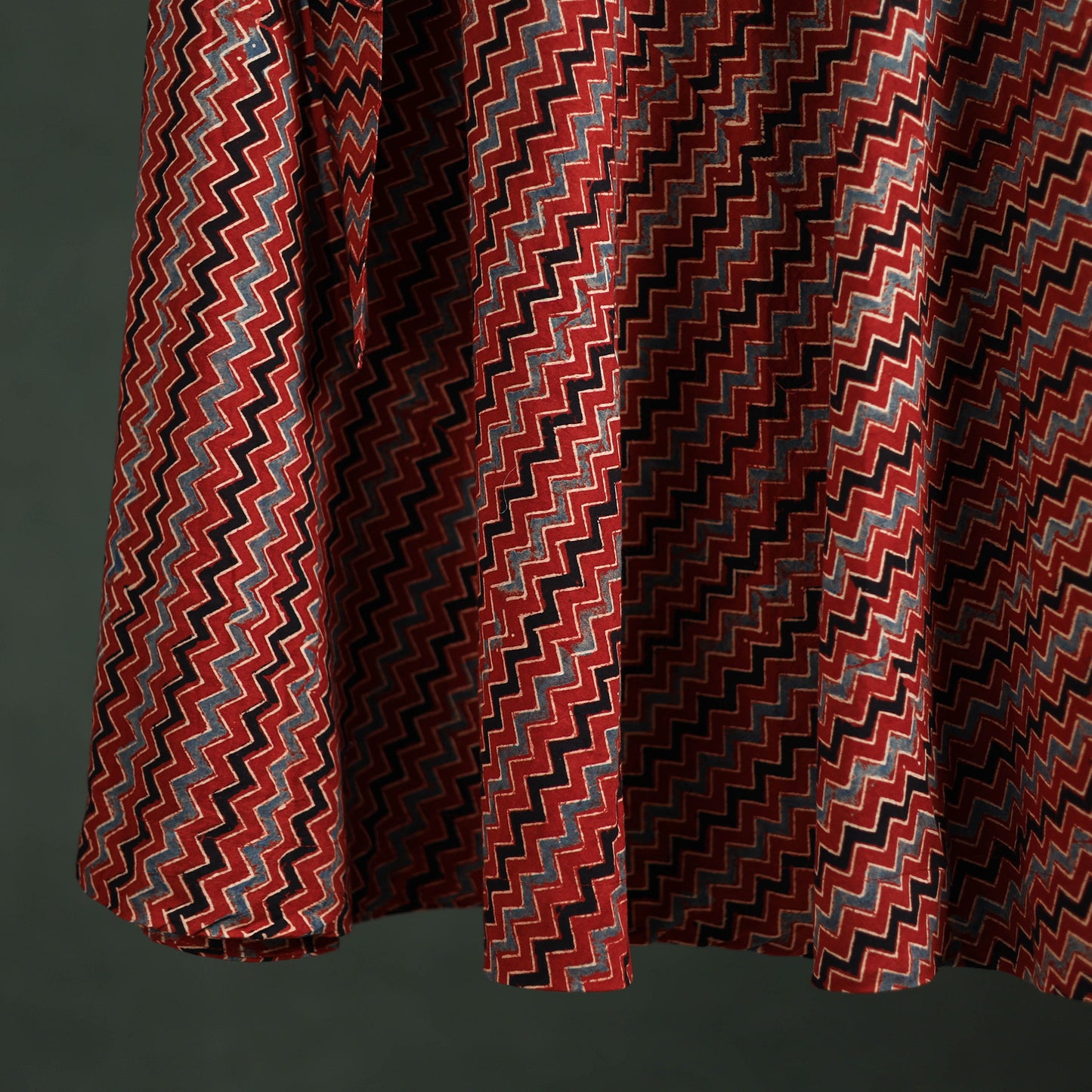 Ajrakh Hand Block Print Cotton Wrap Around Skirt 33